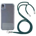 For iPhone XR Lanyard Transparent TPU Phone Case(Deep Green) - 1