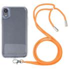 For iPhone XR Lanyard Transparent TPU Phone Case(Orange) - 1