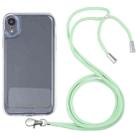 For iPhone XR Lanyard Transparent TPU Phone Case(Green) - 1