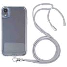 For iPhone XR Lanyard Transparent TPU Phone Case(Grey) - 1