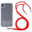 For iPhone XR Lanyard Transparent TPU Phone Case(Red) - 1