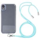 For iPhone XR Lanyard Transparent TPU Phone Case(Sky Blue) - 1