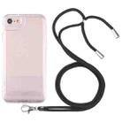 For iPhone SE 2022 / SE 2020 / 8 / 7 Lanyard Transparent TPU Phone Case(Black) - 1