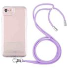 For iPhone SE 2022 / SE 2020 / 8 / 7 Lanyard Transparent TPU Phone Case(Purple) - 1