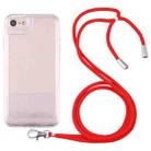 For iPhone SE 2022 / SE 2020 / 8 / 7 Lanyard Transparent TPU Phone Case(Red) - 1