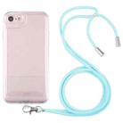 For iPhone SE 2022 / SE 2020 / 8 / 7 Lanyard Transparent TPU Phone Case(Sky Blue) - 1