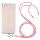 Lanyard Transparent TPU Phone Case For iPhone 7 Plus / 8 Plus(Pink) - 1