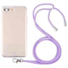 Lanyard Transparent TPU Phone Case For iPhone 7 Plus / 8 Plus(Purple) - 1