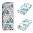 For Galaxy J4+ Plating Marble Pattern Soft TPU Protective Case(Green White) - 1