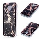 For Galaxy J6 (2018) Plating Marble Pattern Soft TPU Protective Case(Black Gold) - 1