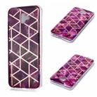 For Galaxy J6+ Plating Marble Pattern Soft TPU Protective Case(Purple) - 1