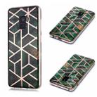 For Galaxy A8 (2018) Plating Marble Pattern Soft TPU Protective Case(Green) - 1