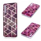 For Galaxy A7 (2018) Plating Marble Pattern Soft TPU Protective Case(Purple) - 1