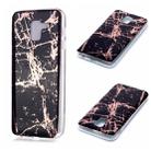 For Galaxy A6 (2018) Plating Marble Pattern Soft TPU Protective Case(Black Gold) - 1