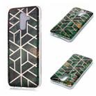 For Galaxy A6+ (2018) Plating Marble Pattern Soft TPU Protective Case(Green) - 1