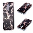 For Galaxy A6+ (2018) Plating Marble Pattern Soft TPU Protective Case(Black Gold) - 1