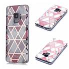 For Galaxy S9 Plating Marble Pattern Soft TPU Protective Case(Pink) - 1
