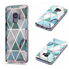 For Galaxy S9 Plating Marble Pattern Soft TPU Protective Case(Green White) - 1
