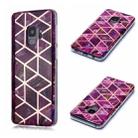 For Galaxy S9 Plating Marble Pattern Soft TPU Protective Case(Purple) - 1