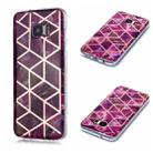 For Galaxy S7 Plating Marble Pattern Soft TPU Protective Case(Purple) - 1