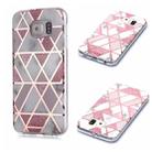 For Galaxy S6 Plating Marble Pattern Soft TPU Protective Case(Pink) - 1