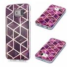 For Galaxy S6 edge Plating Marble Pattern Soft TPU Protective Case(Purple) - 1