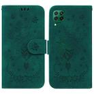 For Huawei P40 Lite / nova 6 SE / nova 7i Butterfly Rose Embossed Leather Phone Case(Green) - 1