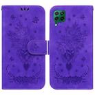 For Huawei P40 Lite / nova 6 SE / nova 7i Butterfly Rose Embossed Leather Phone Case(Purple) - 1