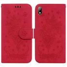 For Huawei Y5 2019 / Honor 8S Butterfly Rose Embossed Leather Phone Case(Red) - 1