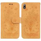 For Huawei Y5 2019 / Honor 8S Butterfly Rose Embossed Leather Phone Case(Yellow) - 1