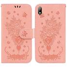 For Huawei Y5 2019 / Honor 8S Butterfly Rose Embossed Leather Phone Case(Pink) - 1