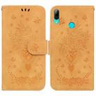 For Huawei P Smart 2019 / Honor 10 Lite Butterfly Rose Embossed Leather Phone Case(Yellow) - 1