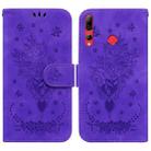 For Huawei P Smart Z / Y9 Prime 2019 Butterfly Rose Embossed Leather Phone Case(Purple) - 1