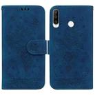 For Huawei P30 Lite / nova 4e Butterfly Rose Embossed Leather Phone Case(Blue) - 1