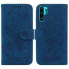 For Huawei P30 Pro Butterfly Rose Embossed Leather Phone Case(Blue) - 1