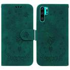 For Huawei P30 Pro Butterfly Rose Embossed Leather Phone Case(Green) - 1