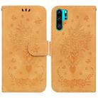 For Huawei P30 Pro Butterfly Rose Embossed Leather Phone Case(Yellow) - 1