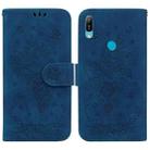 For Huawei Y6 2019 Butterfly Rose Embossed Leather Phone Case(Blue) - 1