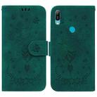 For Huawei Y6 2019 Butterfly Rose Embossed Leather Phone Case(Green) - 1