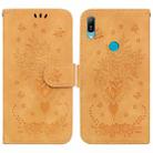 For Huawei Y6 2019 Butterfly Rose Embossed Leather Phone Case(Yellow) - 1