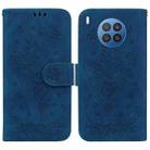 For Huawei nova 5i / Honor 50 Lite Butterfly Rose Embossed Leather Phone Case(Blue) - 1