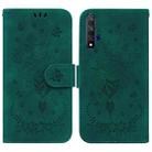 For Honor 20 / Huawei nova 5T Butterfly Rose Embossed Leather Phone Case(Green) - 1