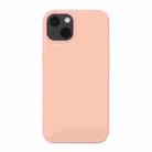 For iPhone 14 Pro Max Liquid Silicone Phone Case (Sand Pink) - 1