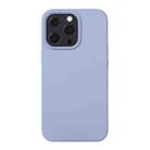 For iPhone 14 Pro Max Liquid Silicone Phone Case (Lavender Grey) - 1