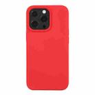 For iPhone 14 Pro Max Liquid Silicone Phone Case (Carmine Red) - 1