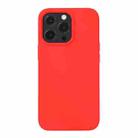 For iPhone 14 Pro Max Liquid Silicone Phone Case (Red) - 1