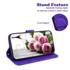 For iPhone 12 Pro Max Butterfly Rose Embossed Leather Phone Case(Purple) - 5