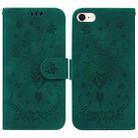 For iPhone SE 2022 / SE 2020 / 8 / 7 Butterfly Rose Embossed Leather Phone Case(Green) - 1