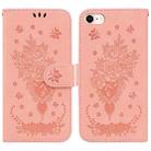For iPhone SE 2022 / SE 2020 / 8 / 7 Butterfly Rose Embossed Leather Phone Case(Pink) - 1
