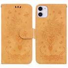 For iPhone 11 Butterfly Rose Embossed Leather Phone Case (Yellow) - 1